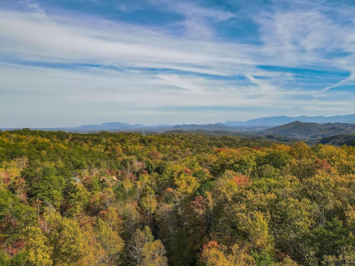 View! Cozy, Private, Fireplace, Hot Tub Log Cabin, Honeymoon! Севьервилл Экстерьер фото